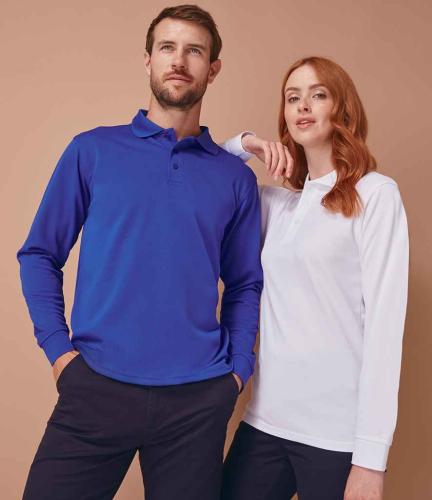 Henbury Unisex Long Sleeve Coolplus? Piqu? Polo Shirt - ROY - 3XL